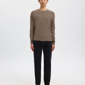 SLHBERG CREW NECK TEAK MELANGE – Image 3