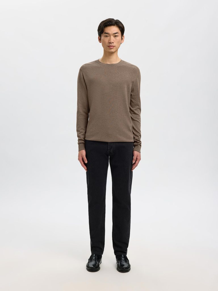 SLHBERG CREW NECK TEAK MELANGE