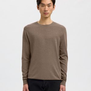 SLHBERG CREW NECK TEAK MELANGE – Image 5