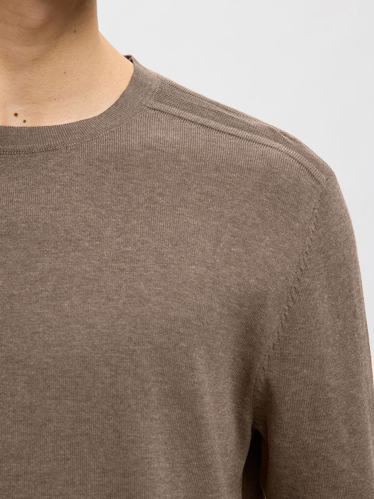 SLHBERG CREW NECK TEAK MELANGE