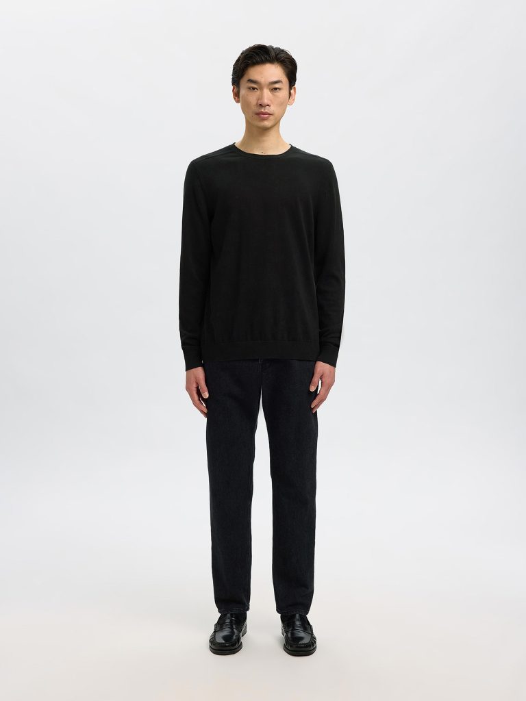 SLHBERG CREW NECK BLACK
