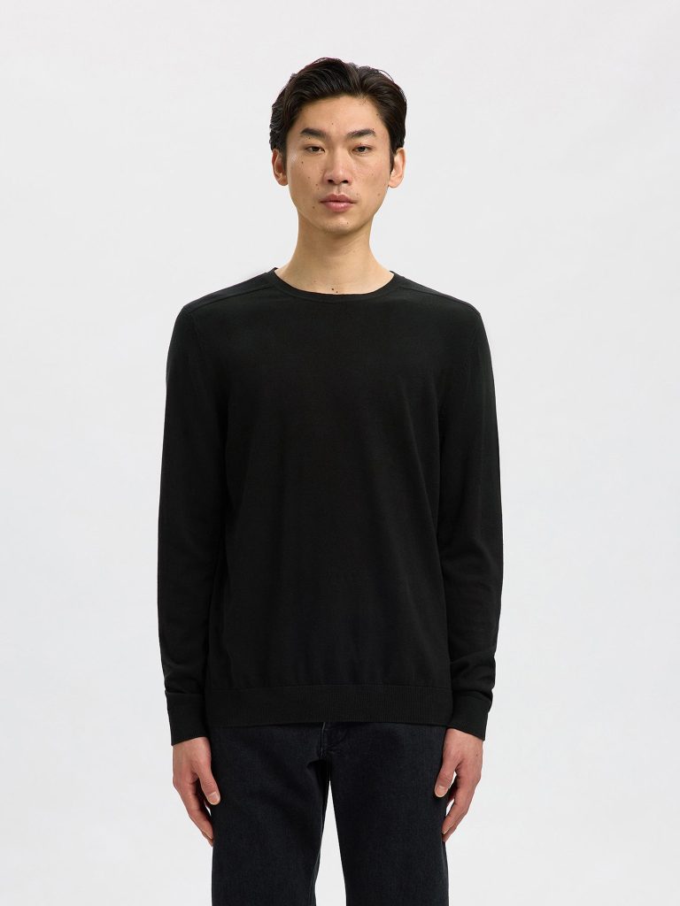 SLHBERG CREW NECK BLACK