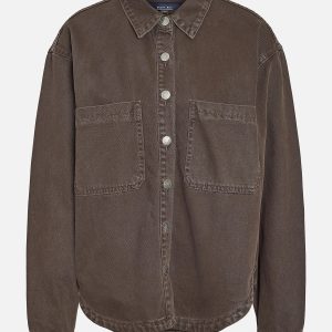 NMALVA LS SHACKET COLORED CHOCO BROWN - Image 1