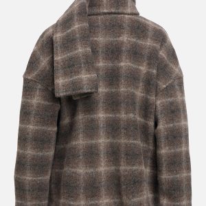 OBJMAISE LS LO SCARF JACKET CARAFE CHECK - Image 2