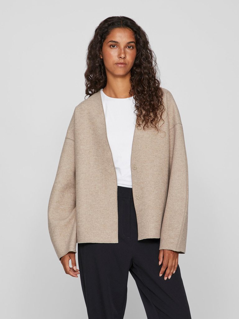 VIJUICE LOOSE LS JACKET NATURAL MELANGE