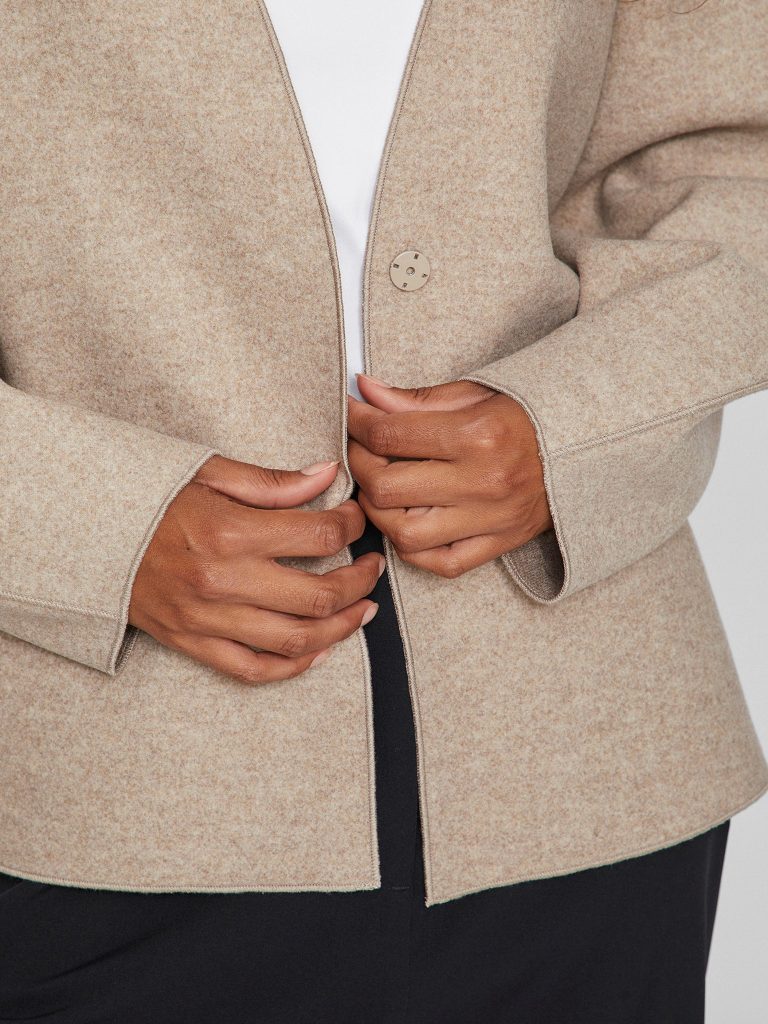 VIJUICE LOOSE LS JACKET NATURAL MELANGE