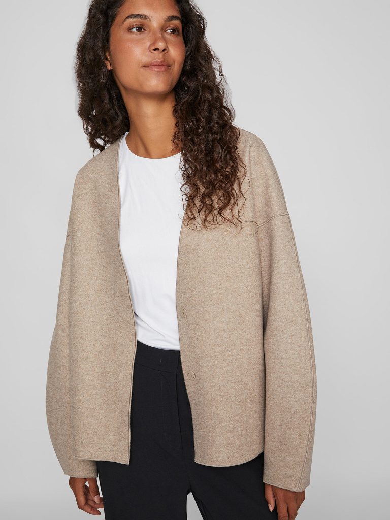 VIJUICE LOOSE LS JACKET NATURAL MELANGE