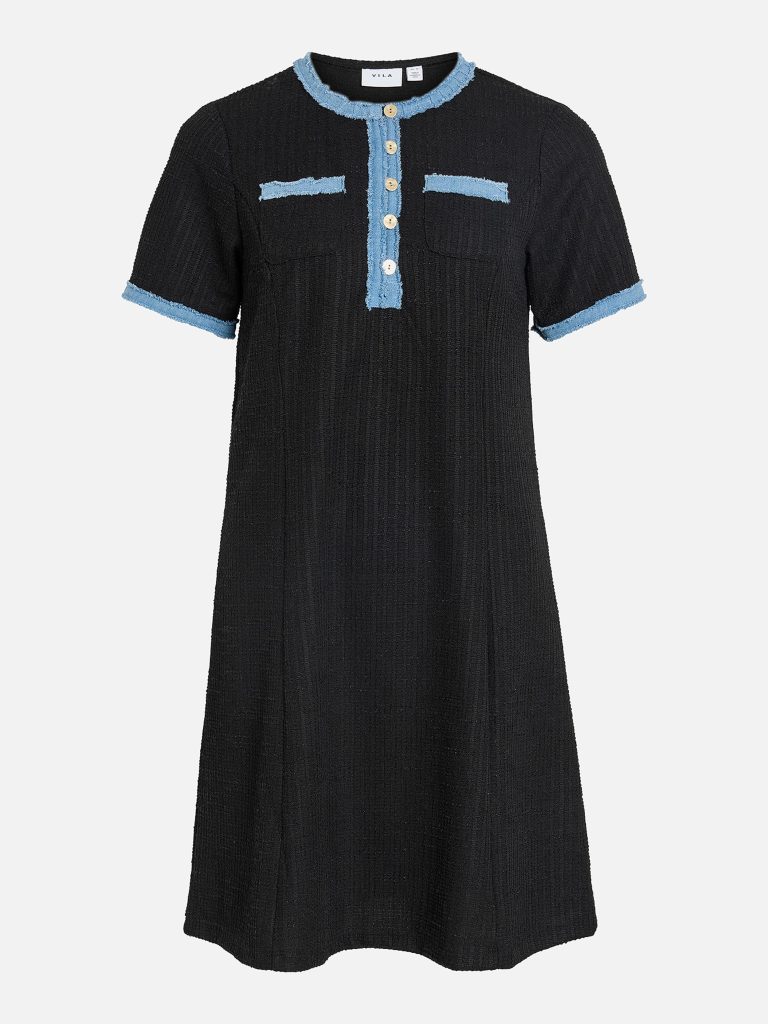 VISHELLI ONECK SS SHORT DRESS BLACK BEAUTY