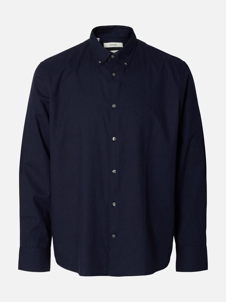 SLMREGCOLE JAY MELANGE LS SHIRT SKY CAPTAIN