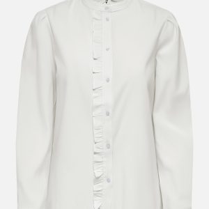 ONLGIADA LS FRILL SHIRT CLOUD DANCER - Image 1