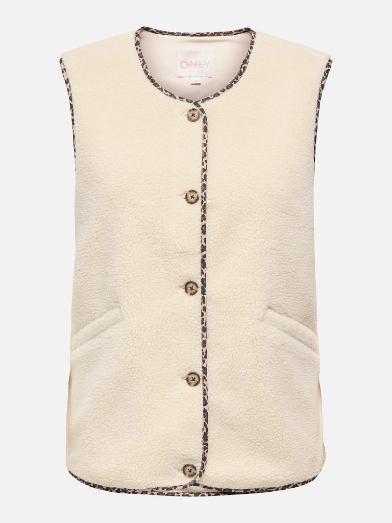 ONLBABY TEDDY VEST BIRCH LEO