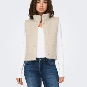ONLSANDRA TEDDY WAISTCOAT PUMICE STONE - Image 4