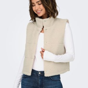 ONLSANDRA TEDDY WAISTCOAT PUMICE STONE - Image 6