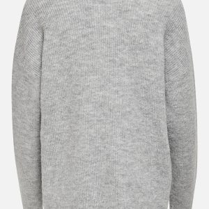ONLCAMILLA VNECK LS PULLOVER LIGHT GREY – Image 2