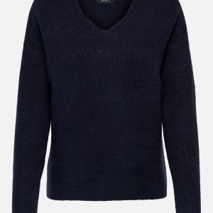 ONLCAMILLA VNECK LS PULLOVER NIGHT SKY – Image 1