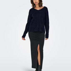 ONLCAMILLA VNECK LS PULLOVER NIGHT SKY – Image 3
