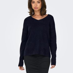 ONLCAMILLA VNECK LS PULLOVER NIGHT SKY – Image 4