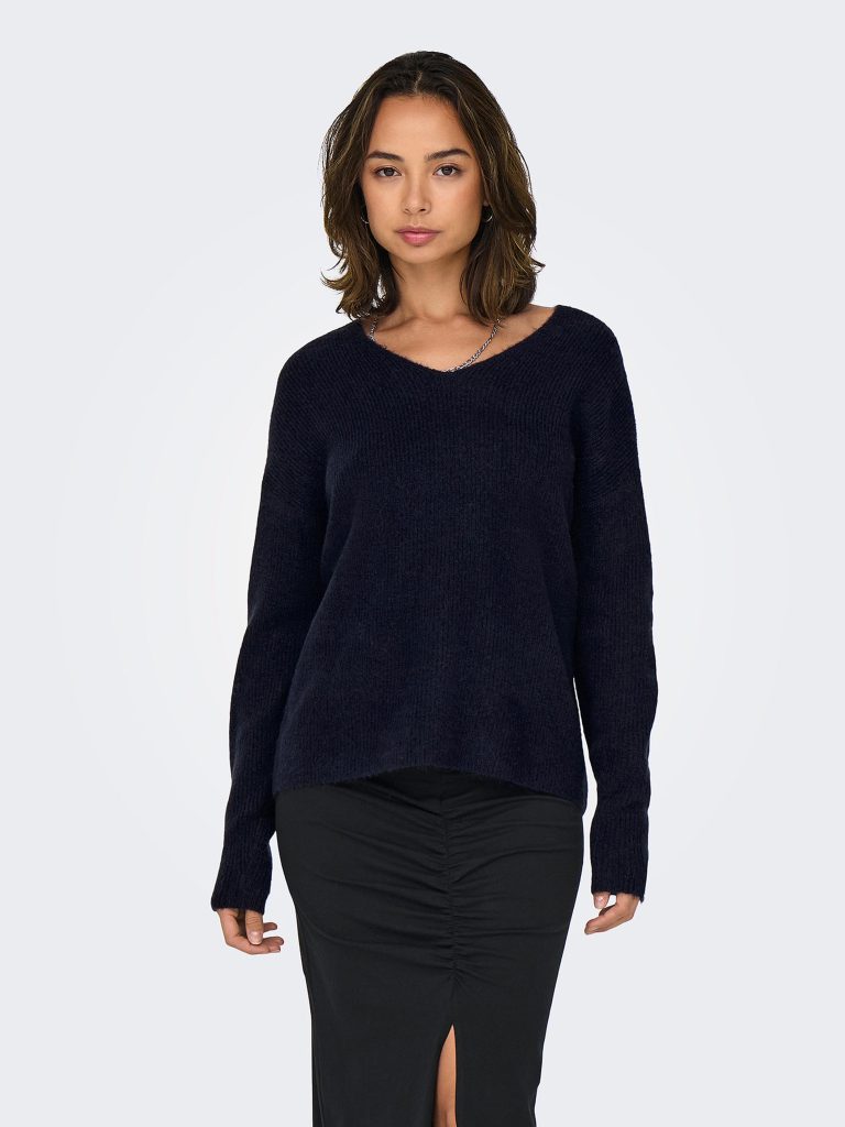 ONLCAMILLA VNECK LS PULLOVER NIGHT SKY