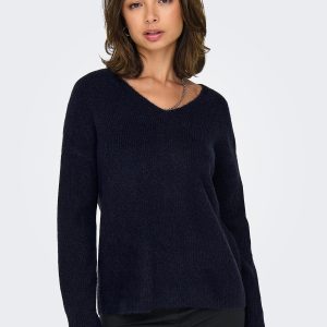 ONLCAMILLA VNECK LS PULLOVER NIGHT SKY – Image 6