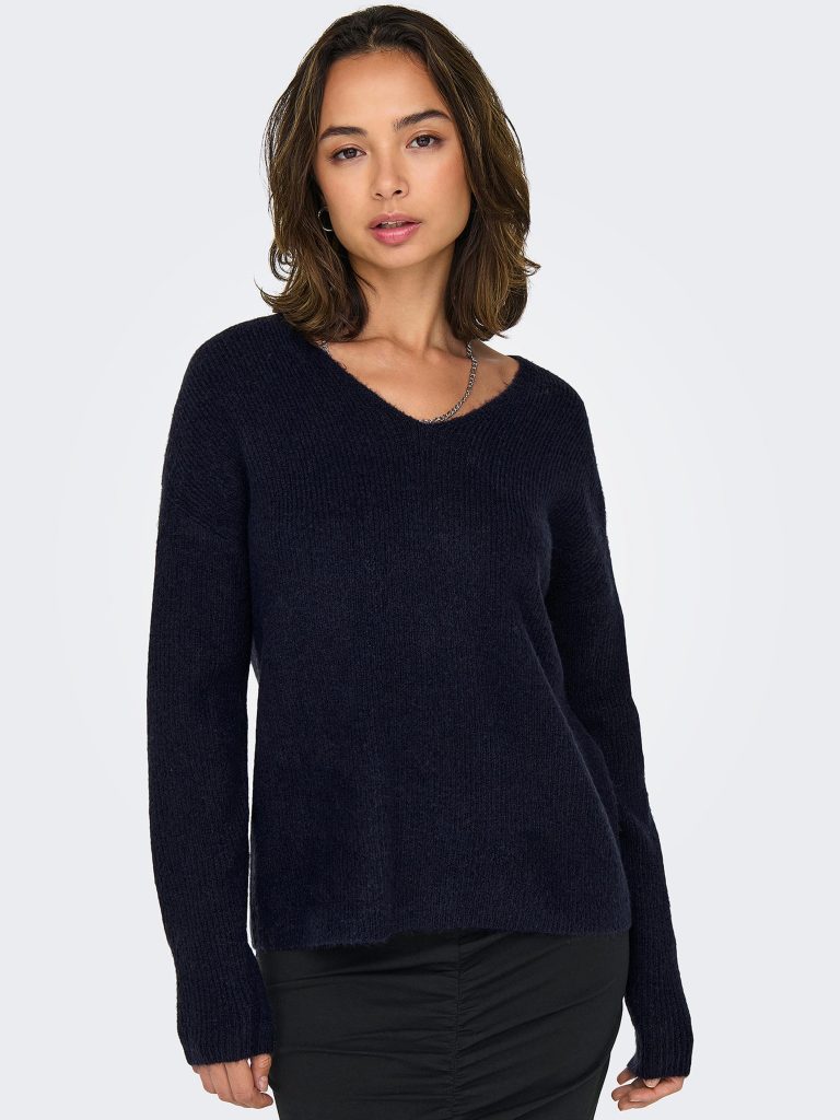 ONLCAMILLA VNECK LS PULLOVER NIGHT SKY