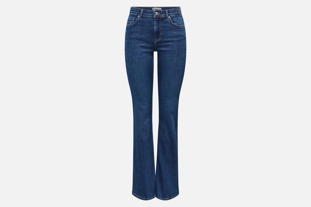 ONLBLUSH MW BPOC FLARED DARK BLUE DENIM L30