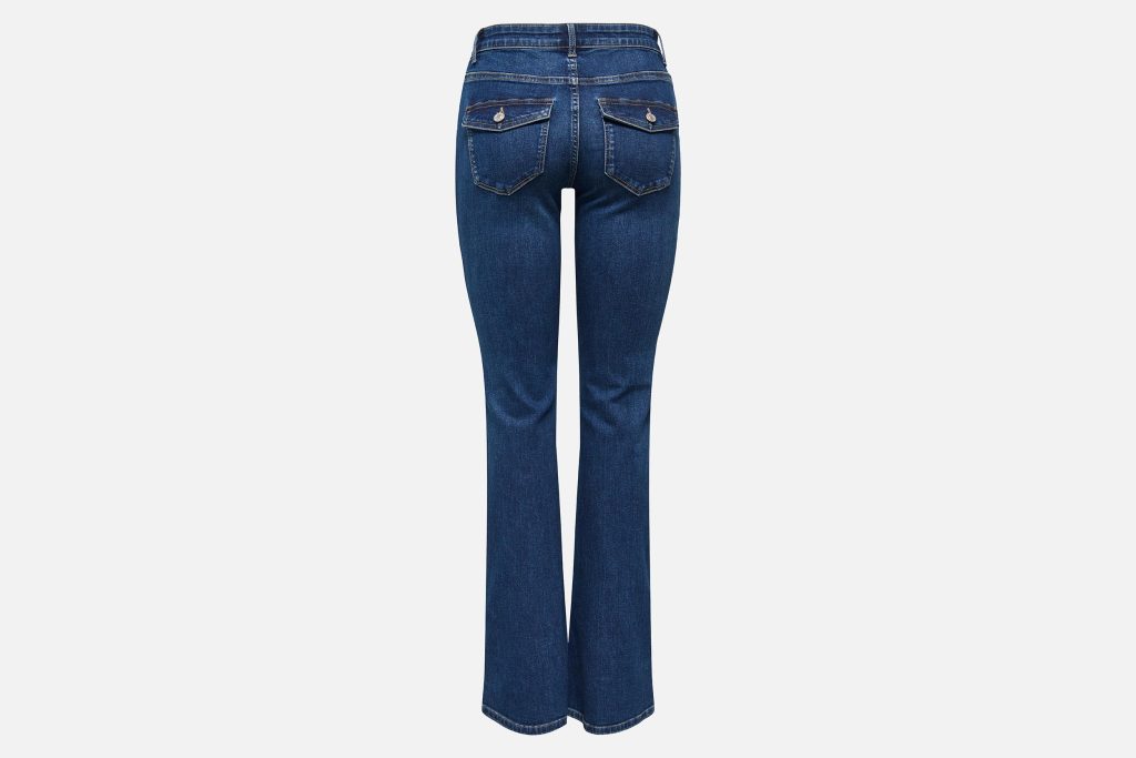 ONLBLUSH MW BPOC FLARED DARK BLUE DENIM L30