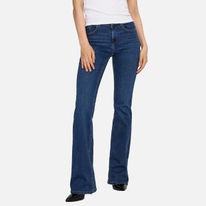 ONLBLUSH MW BPOC FLARED DARK BLUE DENIM L30 - Image 3