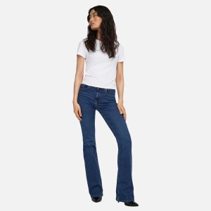 ONLBLUSH MW BPOC FLARED DARK BLUE DENIM L30 - Image 4