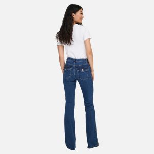 ONLBLUSH MW BPOC FLARED DARK BLUE DENIM L30 - Image 5