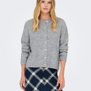 ONLSIMONI LS ONECK CARDIGAN GREY MELANGE - Image 4