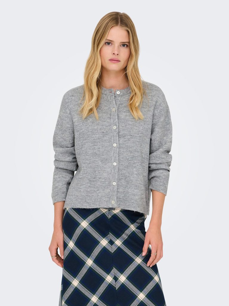 ONLSIMONI LS ONECK CARDIGAN GREY MELANGE