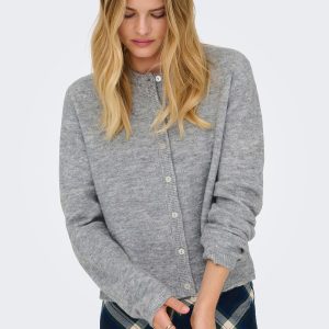 ONLSIMONI LS ONECK CARDIGAN GREY MELANGE - Image 5