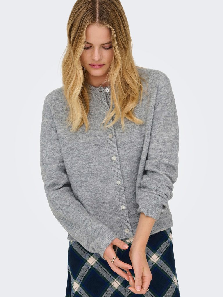 ONLSIMONI LS ONECK CARDIGAN GREY MELANGE