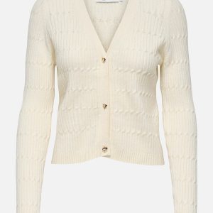 ONLKATIA LS VNECK CARDI KNT WHITE CAP GRAY MELANGE - Image 1