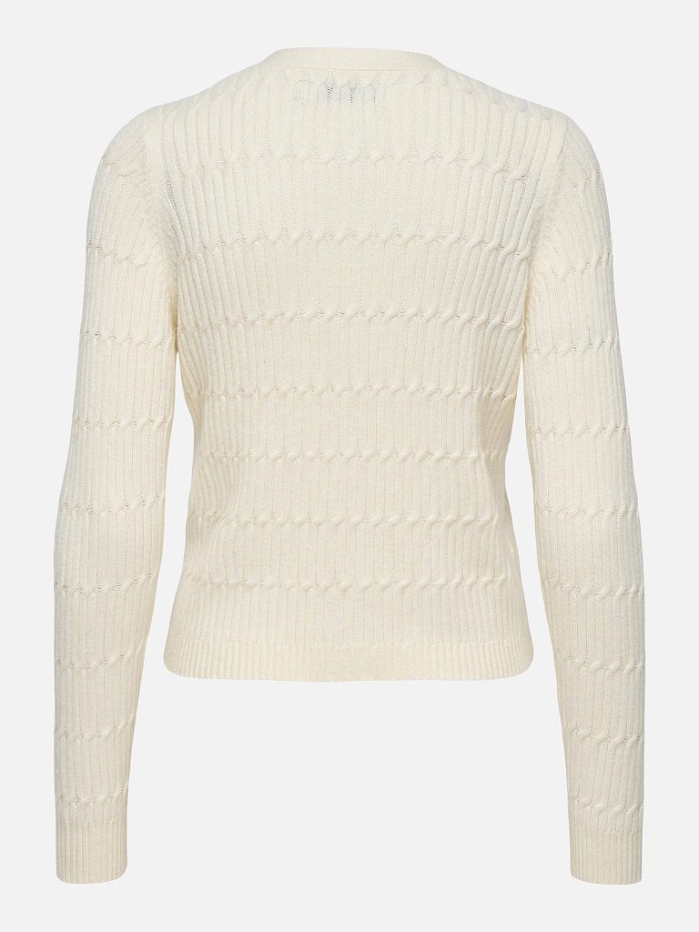 ONLKATIA LS VNECK CARDI KNT WHITE CAP GRAY MELANGE