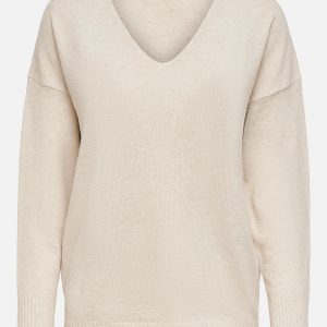 ONLRICA LS VNECK PULL BIRCH MELANGE – Image 1