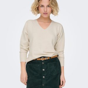 ONLRICA LS VNECK PULL BIRCH MELANGE – Image 4