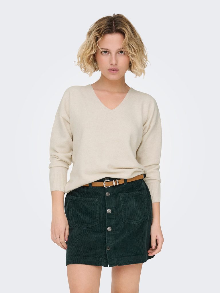ONLRICA LS VNECK PULL BIRCH MELANGE