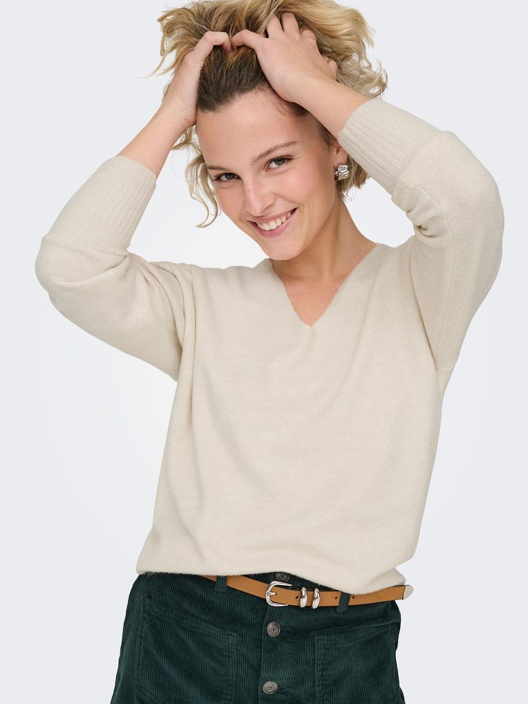 ONLRICA LS VNECK PULL BIRCH MELANGE