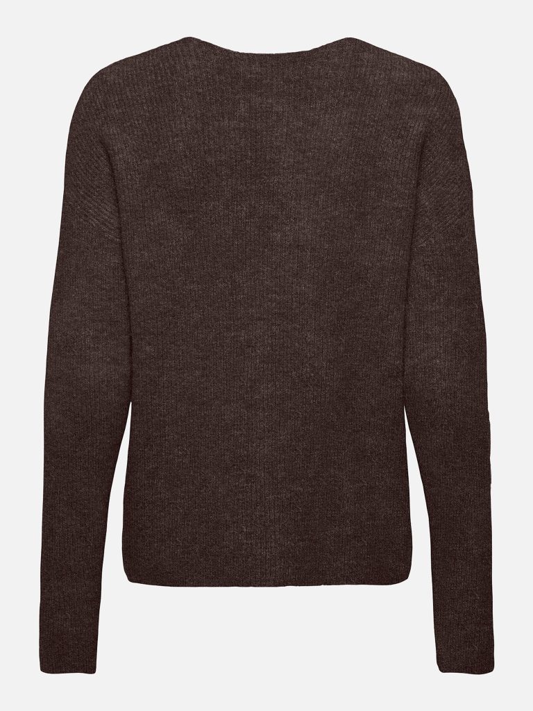 ONLCAMILLA VNECK LS PULLOVER COFFEE BEAN
