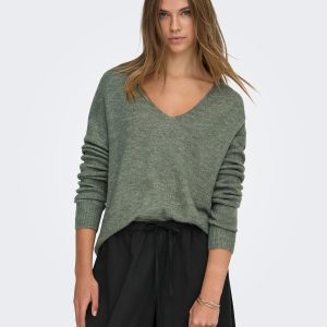 JDYELANORA LS VNECK PULLO KALAMATA – Image 5