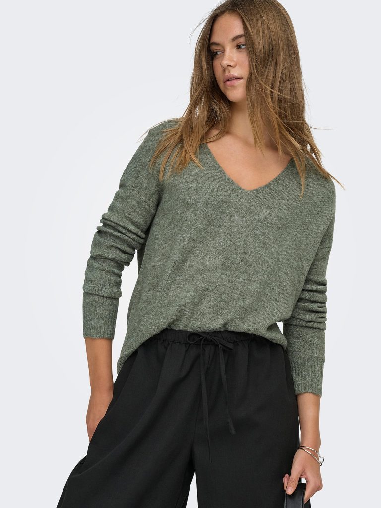 JDYELANORA LS VNECK PULLO KALAMATA