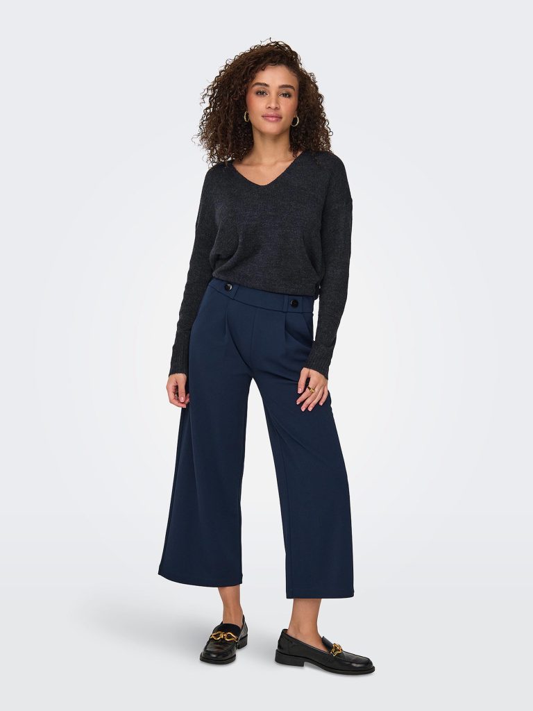 JDYELANORA LS VNECK PULLO NIGHT SKY