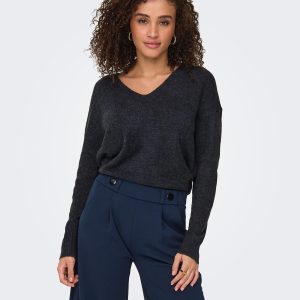 JDYELANORA LS VNECK PULLO NIGHT SKY - Image 4