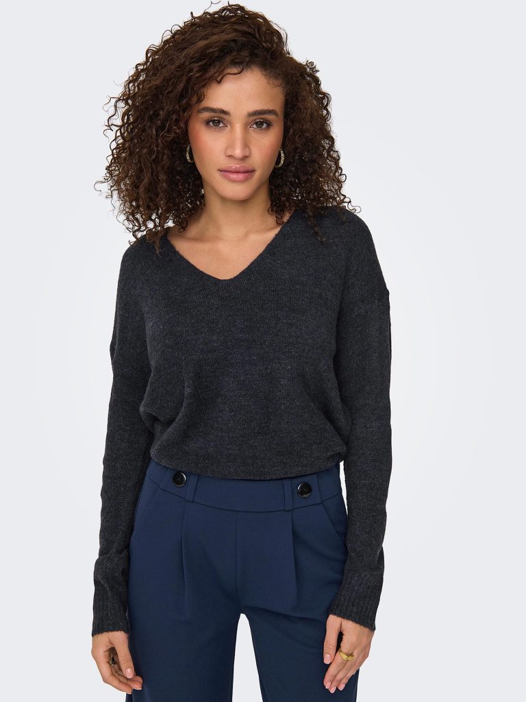 JDYELANORA LS VNECK PULLO NIGHT SKY