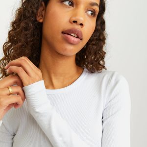 JXFREYA STR LS RIB TEE JRS NOOS BRIGHT WHITE – Image 4