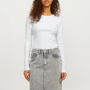 JXFREYA STR LS RIB TEE JRS NOOS BRIGHT WHITE – Image 5