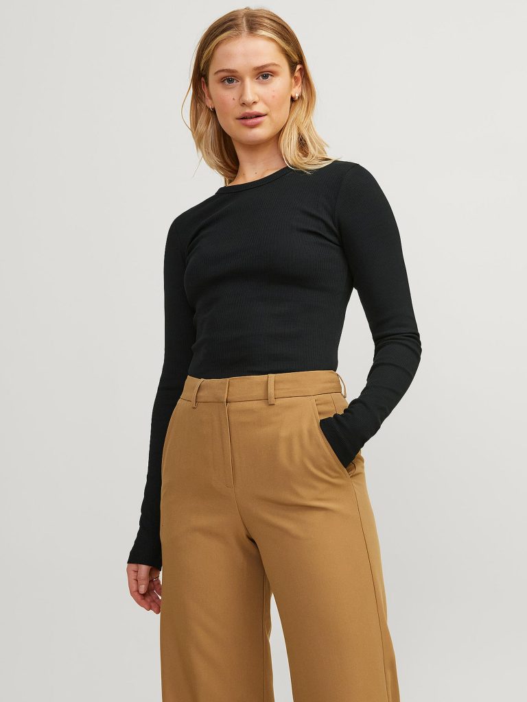 JXFREYA STR LS RIB TEE JRS NOOS BLACK