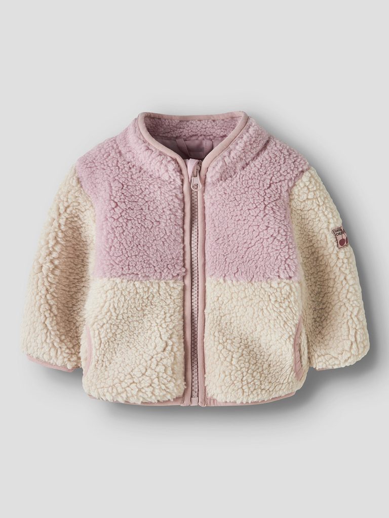 NBFMACEY TEDDY JACKET BLOCK VIOLET ICE