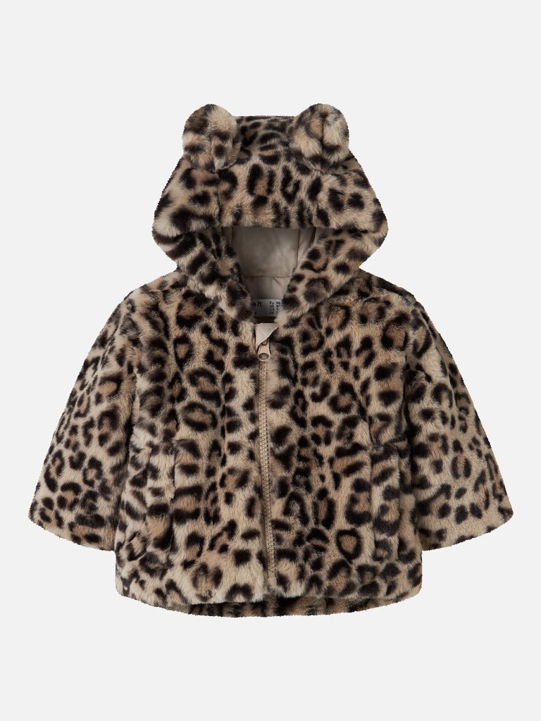 NBFMILA JACKET HOOD HUMUS LEO BABY